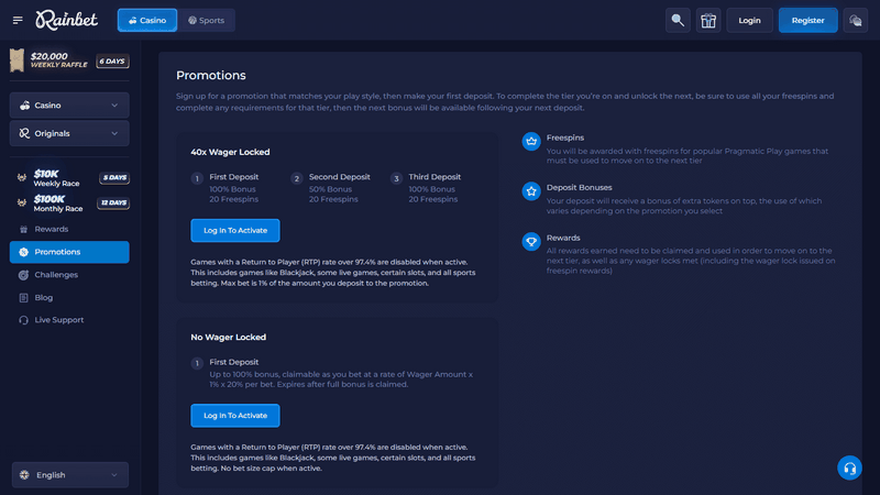 Popular games at Rainbet